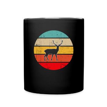 Hirsch Retro - Full Colour Mug - black - Front