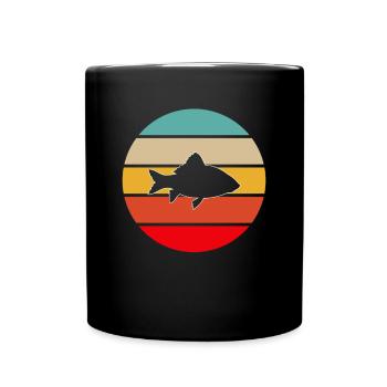 Fisch Retro - Tasse einfarbig - Schwarz - Vorne