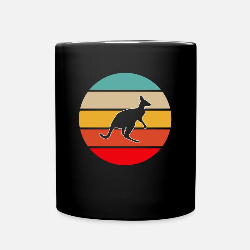 Känguru Retro - Tasse einfarbig - Schwarz