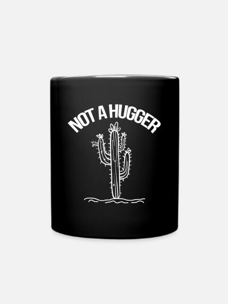 Kein Hugger Shirt Lustige Vintage Kaktus Sarkastik - Tasse einfarbig - Schwarz