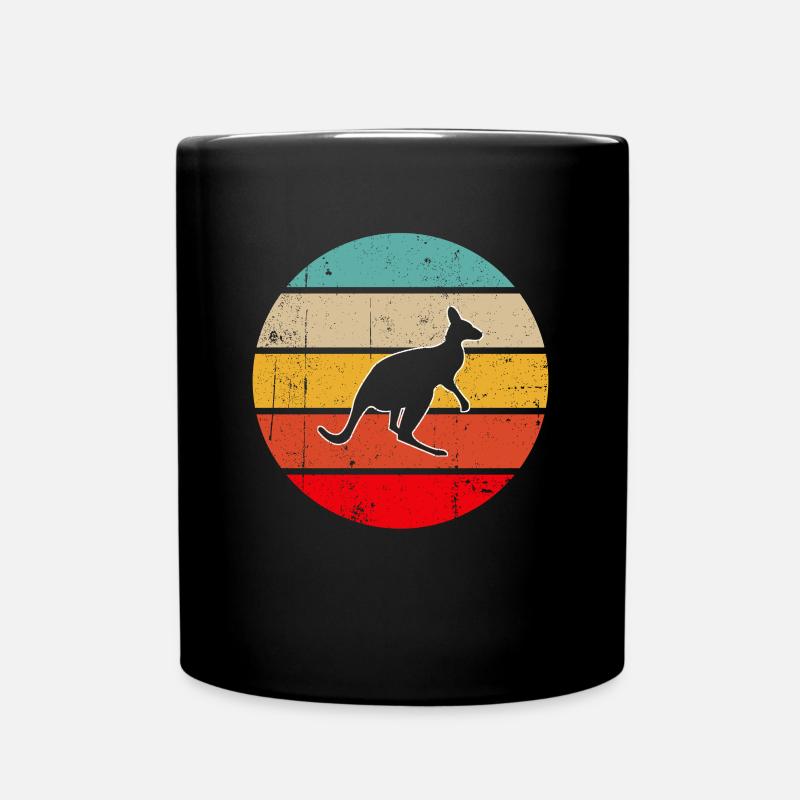 Känguru Retro - Tasse einfarbig - Schwarz