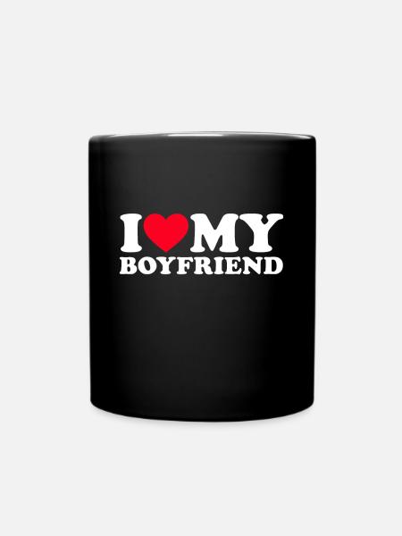 I Love My Boyfriend Shirt I Heart My Boyfriend Shi - Full Colour Mug - black