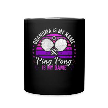 Ping Pong Grandma Retro Sunset Ping Pong Player - Mug uni - noir - Devant