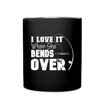 J’adore quand elle se penche sur un drôle d’amoureux de la pêche - Mug uni - noir - Devant