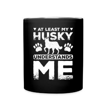 At least my siberian husky understands me - Full Colour Mug - black - Front