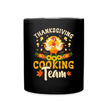 Lustiger Thanksgiving-Truthahn Thanksgiving-Kochtee - Tasse einfarbig - Schwarz - Vorne