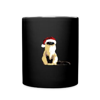 Chat birman avec chapeau de Noël Noël drôle - Mug uni - noir - Devant
