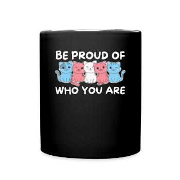 Trans Flag Gay Pride LGBTQ Katze - Tasse einfarbig - Schwarz - Vorne