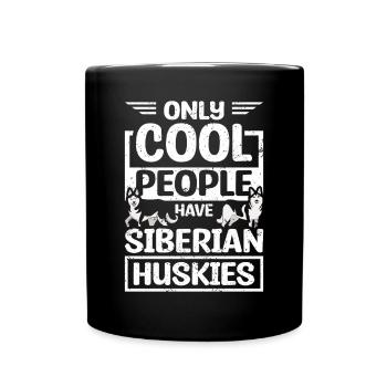 Only cool people have siberian husky - Full Colour Mug - black - Front