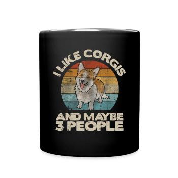 T-shirt Corgi, T-shirt amoureux des chiens, Chemise Corgi drôle, Co - Mug uni - noir - Devant