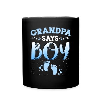 Opa sagt, dass das Geschlecht des Mädchens das neugeborene Mädchen Baby enthüllt - Tasse einfarbig - Schwarz - Vorne