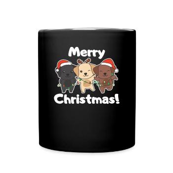 Labrador Joyeux Noël mignons chiens - Mug uni - noir - Devant