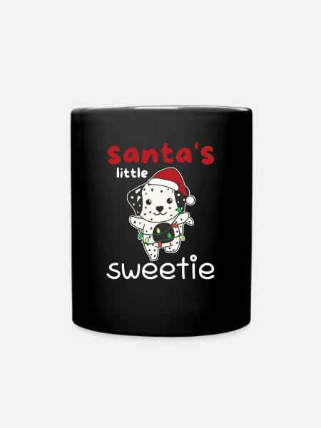 Dalmatiner Weihnachten Santa's little sweetie - Tasse einfarbig - Schwarz