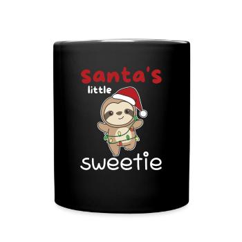 Sloth Christmas Santa's little sweetie - Full Colour Mug - black - Front