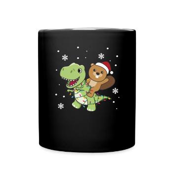 Beaver Trex Christmas Snow Winter Animals - Full Colour Mug - black - Front