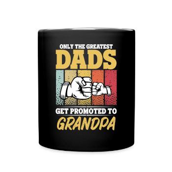 The Best Dads Get Promoted to Grandpa Vintage Dad - Full Colour Mug - black - Front
