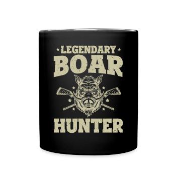 Vintage Wildschwein Jagd Schwein Lustiges Legendäres Wildschwein - Tasse einfarbig - Schwarz - Vorne