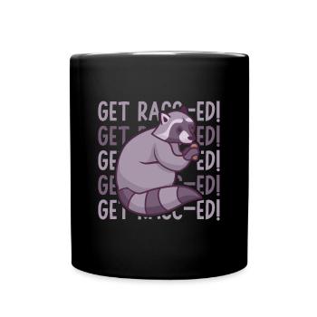 Get Racc-Ed! Raccoon Garbage Panda - Full Colour Mug - black - Front