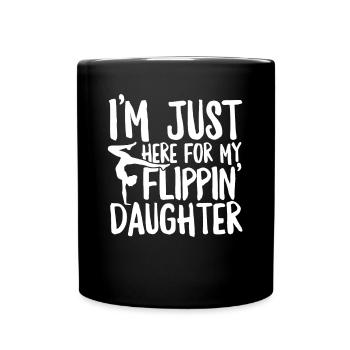 Lustige Gymnastik Cheer Papa Mama Gymnast Flipping - Tasse einfarbig - Schwarz - Vorne