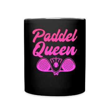 Paddel Queen Tennis Ball Schläger Sport - Tasse einfarbig - Schwarz - Vorne