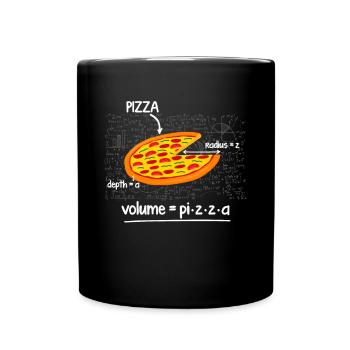 Funny Pizza Math Lovers Fast Food Volume Formula - Full Colour Mug - black - Front
