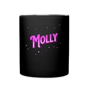 Molly Namen personalisiert - Tasse einfarbig - Schwarz - Vorne