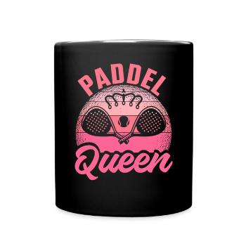 Paddel Queen Tennis Ball Schläger Sport - Tasse einfarbig - Schwarz - Vorne