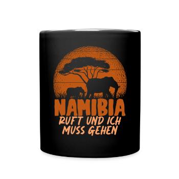 Namibia Ruft Und Ich Muss Gehen Afrika Wildlife - Tasse einfarbig - Schwarz - Vorne