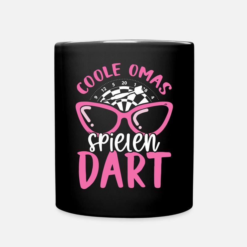 Coole Omas Spielen Dart Dartscheibe Dartbrett - Tasse einfarbig - Schwarz
