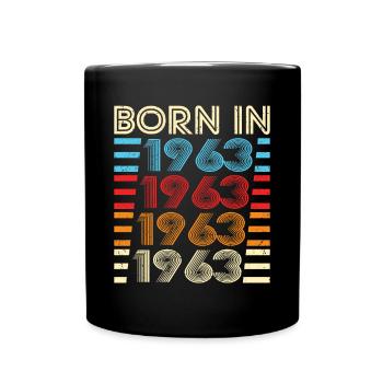 60e anniversaire né en 1963 né en 1963 - Mug uni - noir - Devant