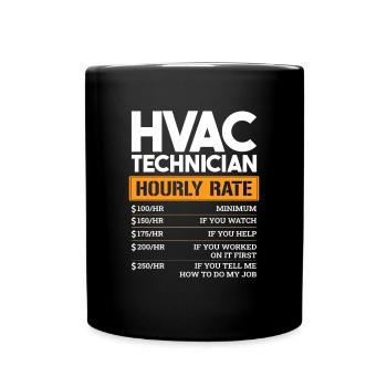 HVAC Technician Hourly Rate - Tasse einfarbig - Schwarz - Vorne