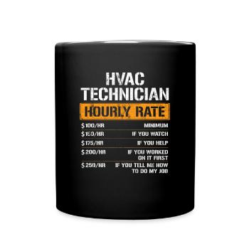 HVAC Technician Hourly Rate - Tasse einfarbig - Schwarz - Vorne