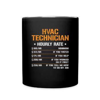 HVAC Technician Hourly Rate - Tasse einfarbig - Schwarz - Vorne