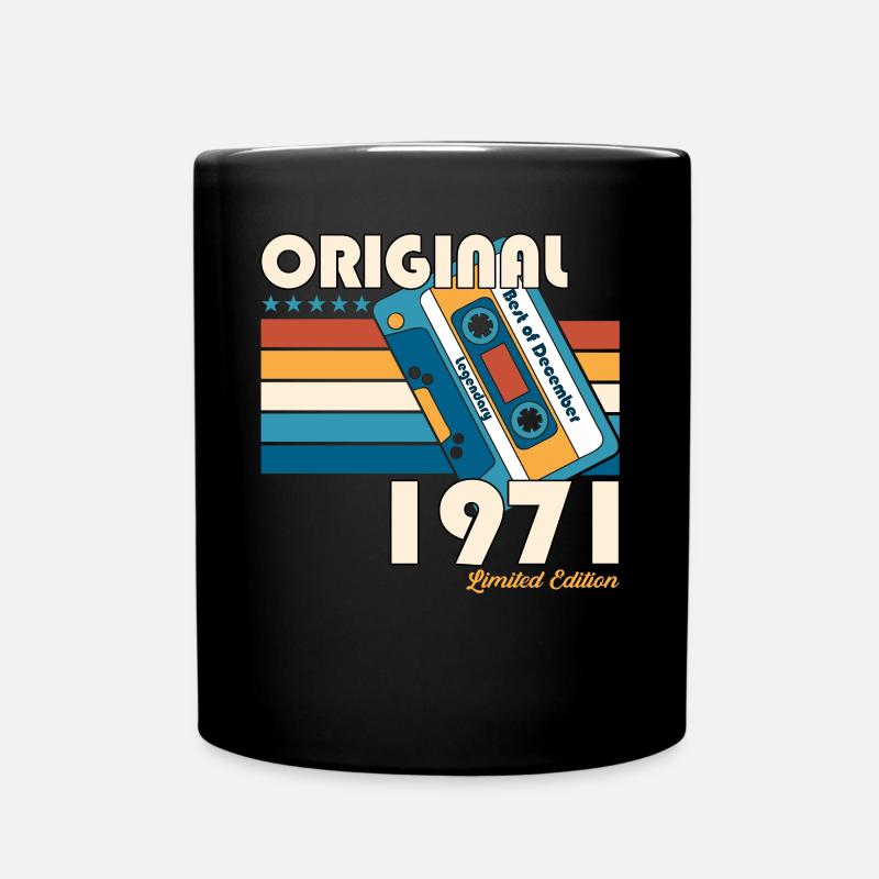 Décembre Né en 1971 Cadeau de 51e anniversaire - Mug uni - noir