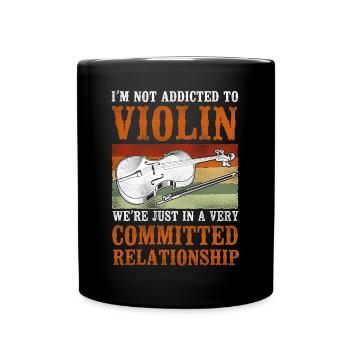 Violin Violinist Vintage Retro I'm - Tasse einfarbig - Schwarz - Vorne