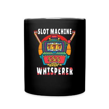 Kasino Glücksspiel Spielautomat Kartenspiel - Tasse einfarbig - Schwarz - Vorne
