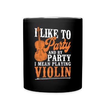 Violin Violinist Vintage I Like To - Tasse einfarbig - Schwarz - Vorne