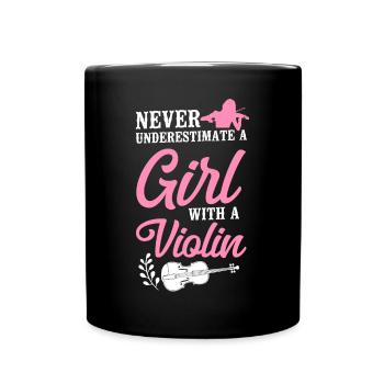Violoniste Violoniste Fille Jamais - Mug uni - noir - Devant