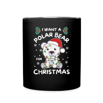 Je veux un ours polaire pour Noël mignons ours polaires - Mug uni - noir - Devant