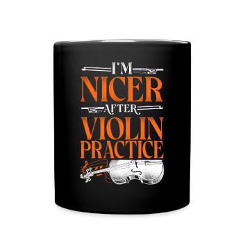 Violon Violoniste Vintage I’m Nicer - Mug uni - noir - Devant