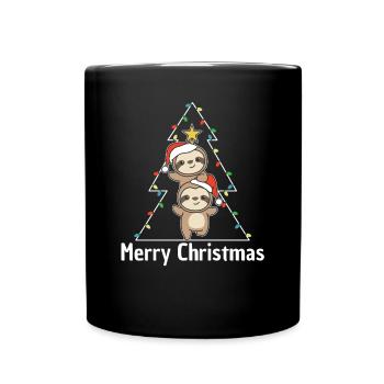 Paresseux Arbre de Noël Animaux de Noël Paresseux - Mug uni - noir - Devant