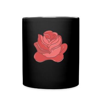 Rose Red Rose Hand-drawn - Full Colour Mug - black - Front