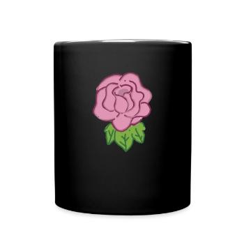 Rose Red Rose Hand-drawn - Full Colour Mug - black - Front