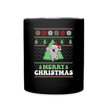 Joyeux Noël rétro moche Noël Koala - Mug uni - noir - Devant