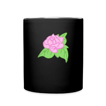Rose Red Rose Hand-drawn - Full Colour Mug - black - Front