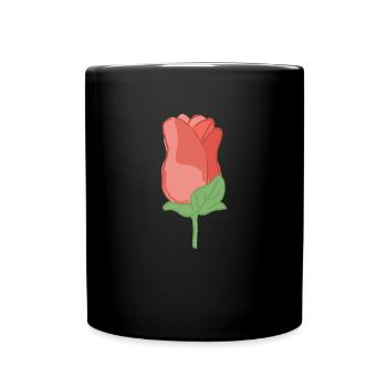 Rose Red Rose Hand-drawn - Full Colour Mug - black - Front