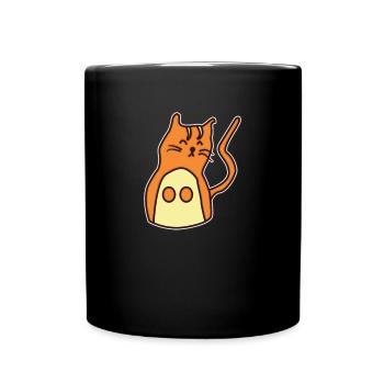 Chat dessiné à la main - Mug uni - noir - Devant