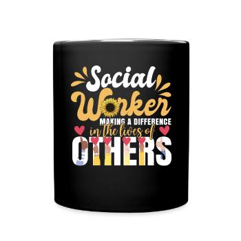 Travailleur social Tournesol - Mug uni - noir - Devant