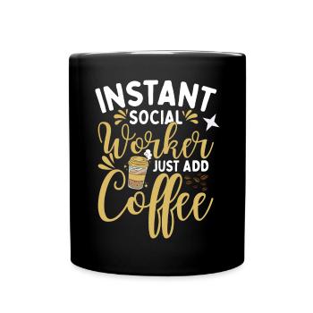 Café travailleur social - Mug uni - noir - Devant