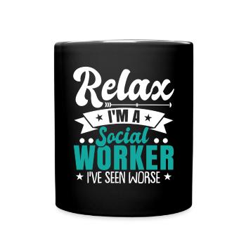 Ich bin Sozialarbeiter - Tasse einfarbig - Schwarz - Vorne